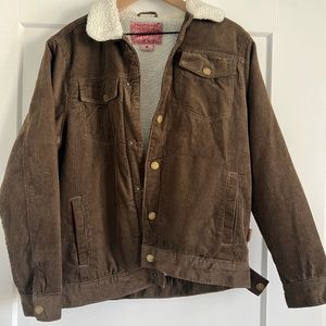 Brown Corduroy Sherpa Lined Jacket